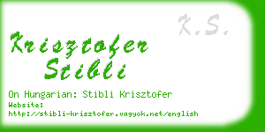 krisztofer stibli business card